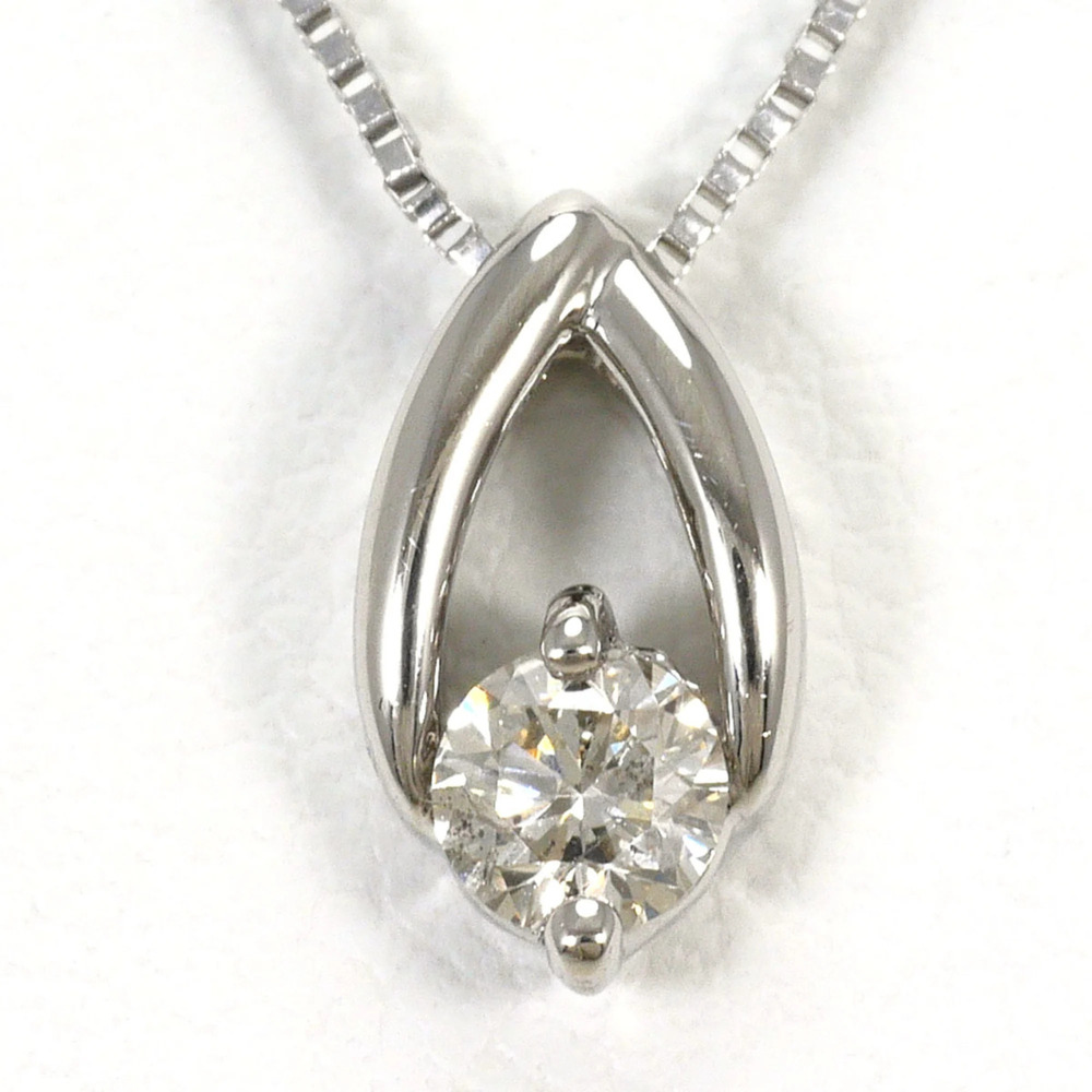 PT900 Platinum / PT850 Necklace with 0.15ct Diamond, Total Weight 1.7g, 43cm,...